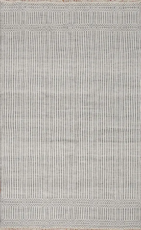 Striped Wool Kilim India Area Rug 5x8