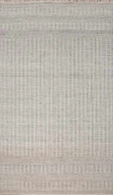 Chic Neutral Kilim Area Rug 5x8 with Subtle Stripes for Any Room Decor