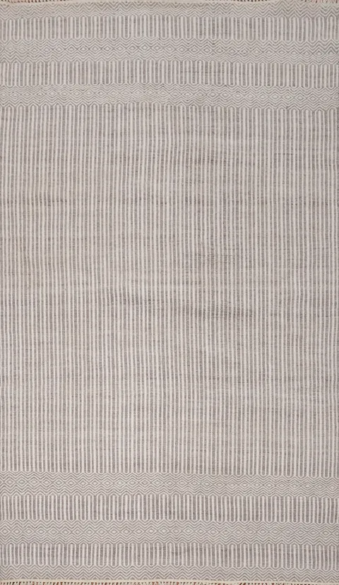 Striped Wool Handmade Kilim Area Rug 5x8