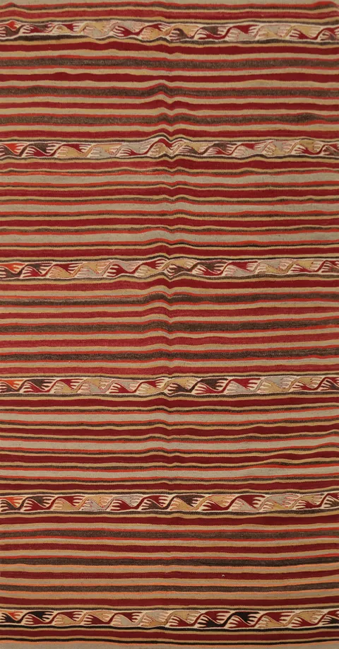 Vegetable Dye Kilim Turkish Area Rug 5x10