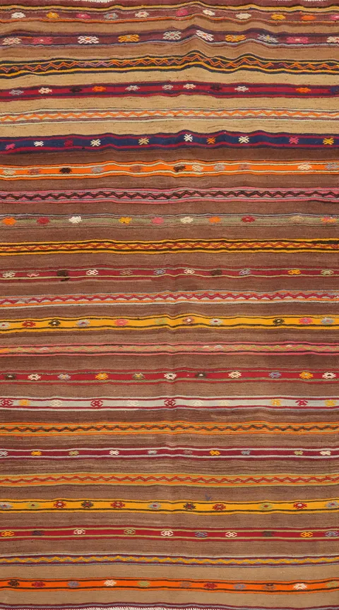 Vegetable Dye Kilim Turkish Area Rug 5x9