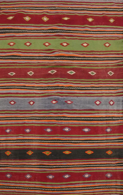 Vegetable Dye Kilim Turkish Rug 5x7