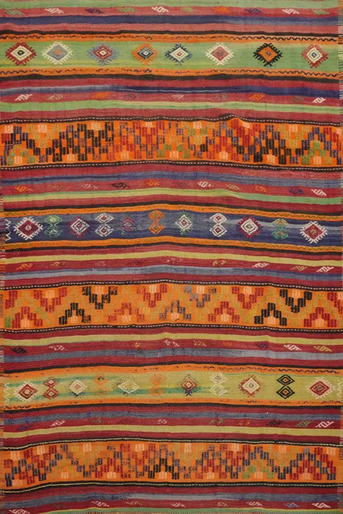 Vegetable Dye Kilim Turkish Rug 5x7