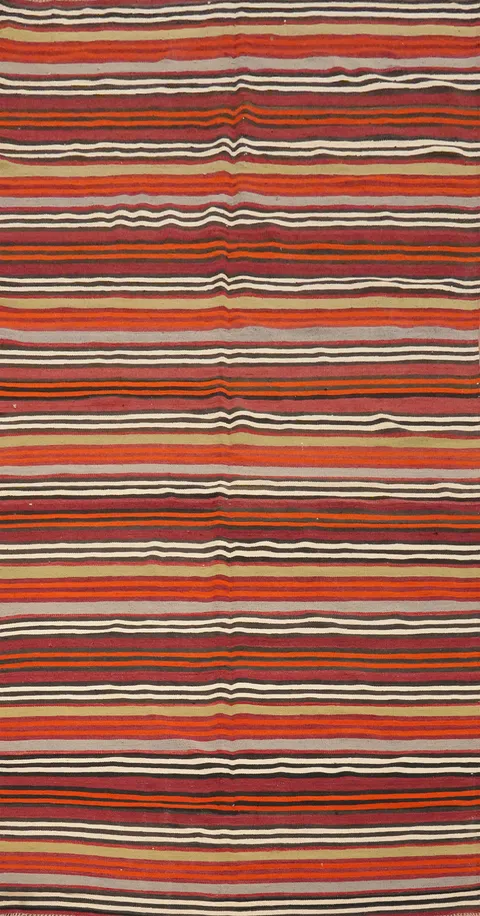 Vegetable Dye Kilim Turkish Area Rug 5x11