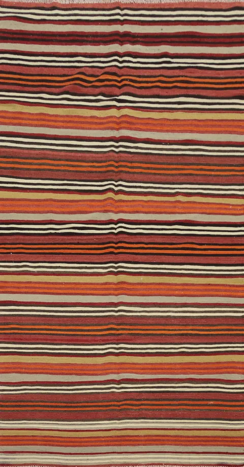 Vegetable Dye Kilim Turkish Area Rug 5x10