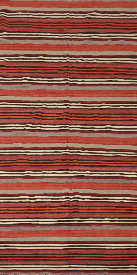 Handwoven Kilim Vegetable Dye Area Rug 5x11