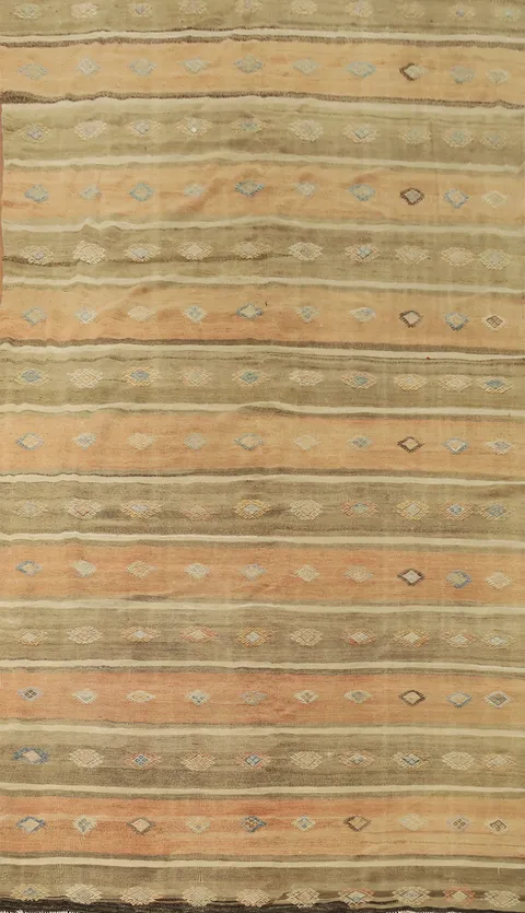Geometric Kilim Vegetable Dye Area Rug 6x10