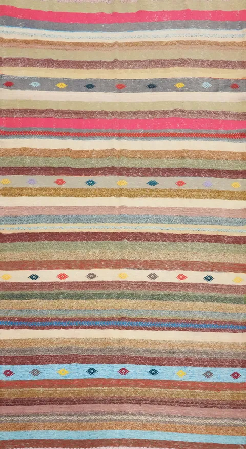 Vegetable Dye Kilim Turkish Area Rug 6x10