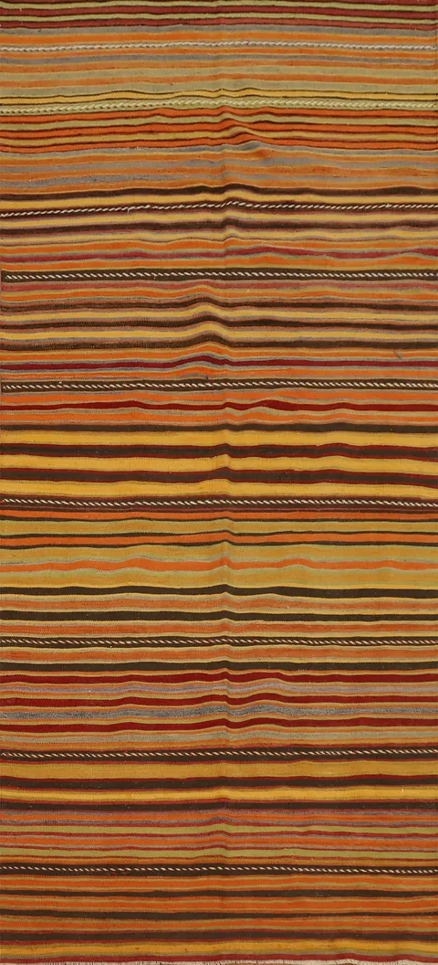 Vegetable Dye Kilim Turkish Area Rug 4x12