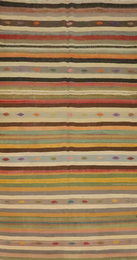 Vegetable Dye Kilim Turkish Area Rug 6x11