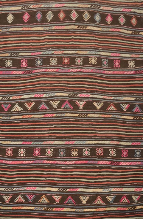 Vegetable Dye Kilim Turkish Area Rug 6x8