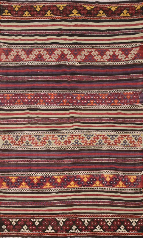 Vegetable Dye Kilim Turkish Area Rug 5x9