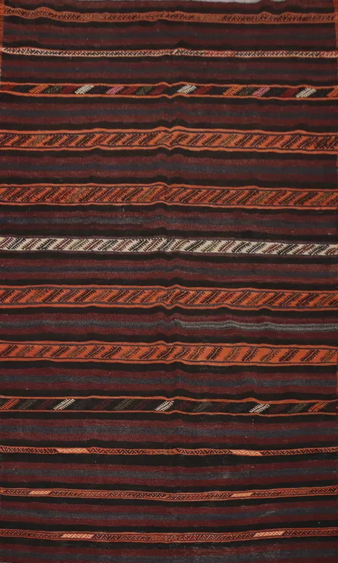 Tribal Striped Kilim Area Rug 6x10 Timeless Earthy Charm Accent