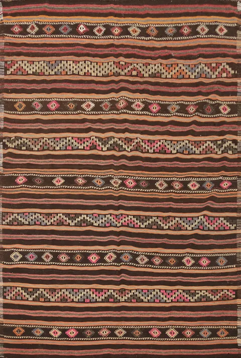 Vegetable Dye Kilim Area Rug 7x9