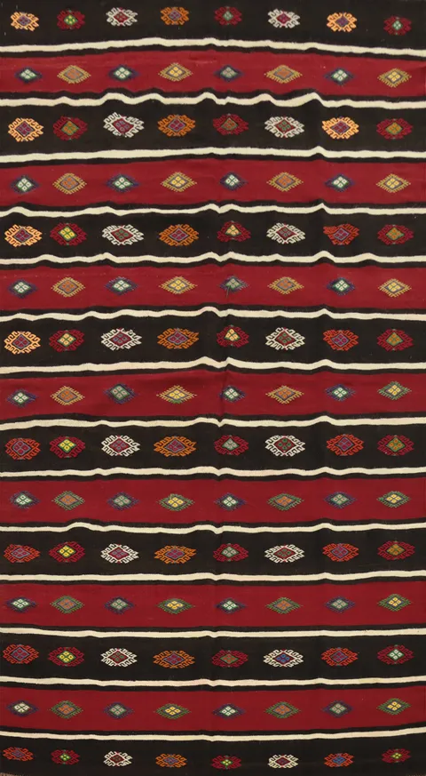 Vegetable Dye Kilim Turkish Area Rug 6x10