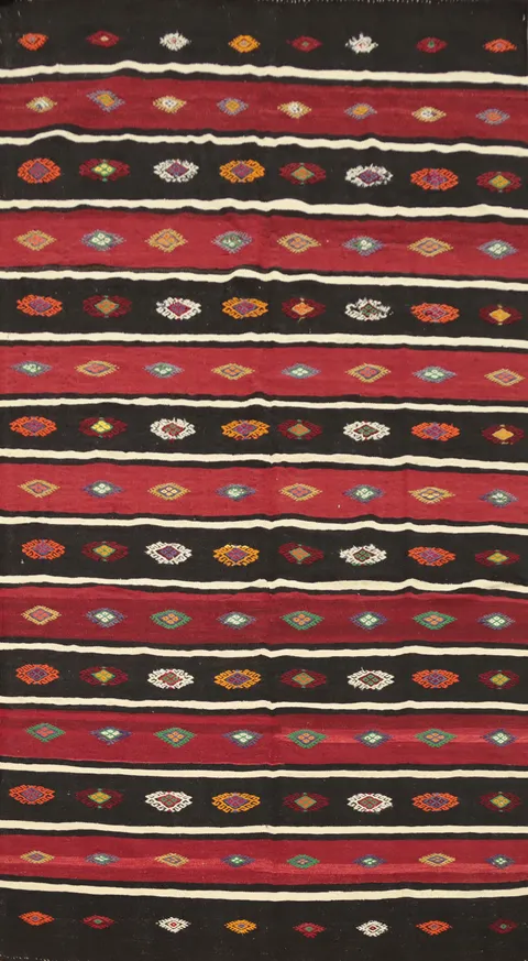 Vegetable Dye Kilim Turkish Area Rug 6x11