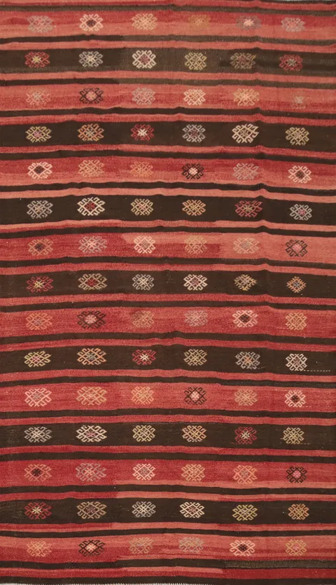 Vegetable Dye Kilim Turkish Area Rug 6x10
