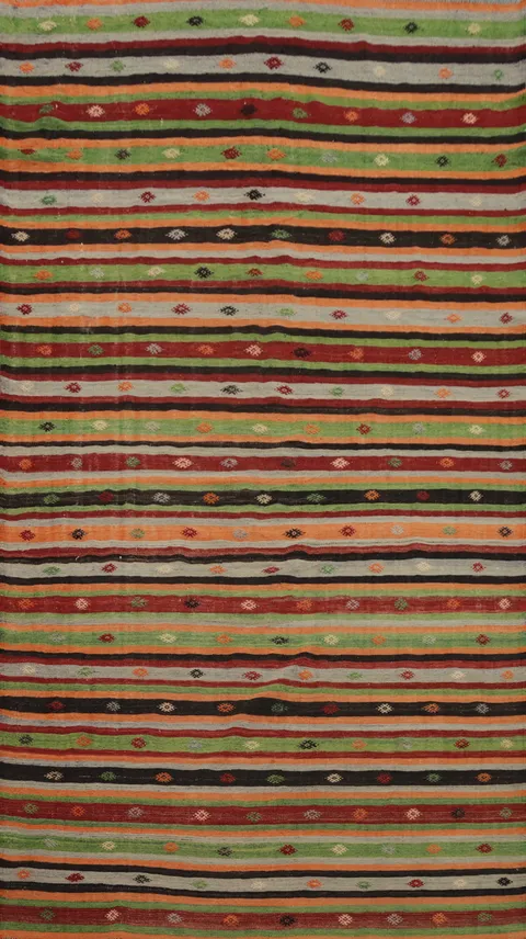 Vegetable Dye Kilim Turkish Area Rug 6x11