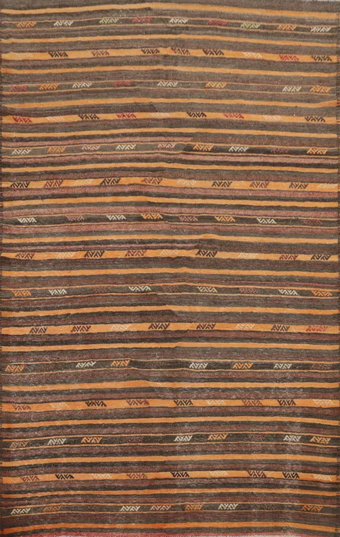 Vegetable Dye Kilim Turkish Area Rug 6x9