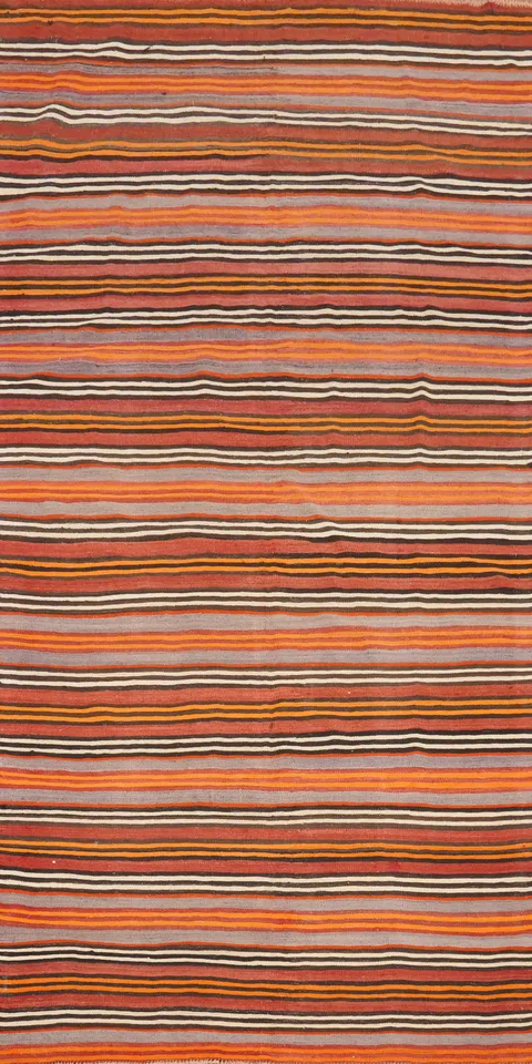 Vibrant Striped Kilim Area Rug 5x11 to Enhance Any Living Room Space