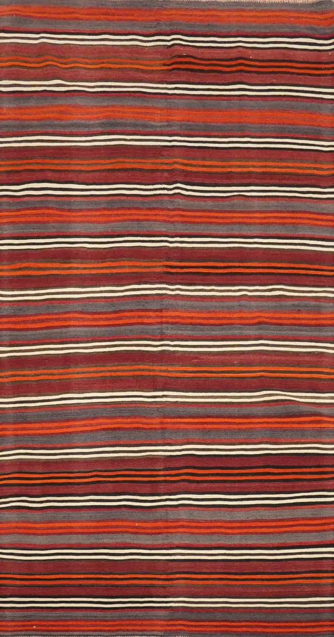 Bold and Colorful Striped Kilim Area Rug 5x10 for Any Room