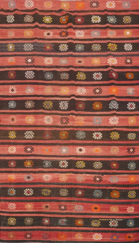 Vegetable Dye Kilim Turkish Area Rug 6x10