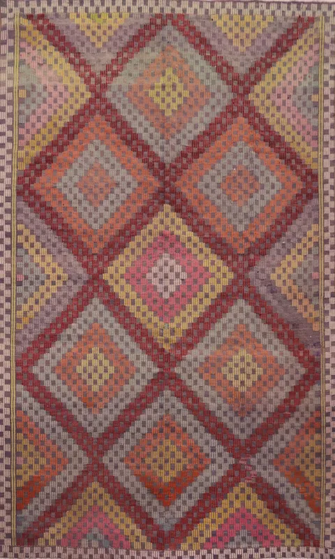 Vegetable Dye Kilim Turkish Area Rug 6x9