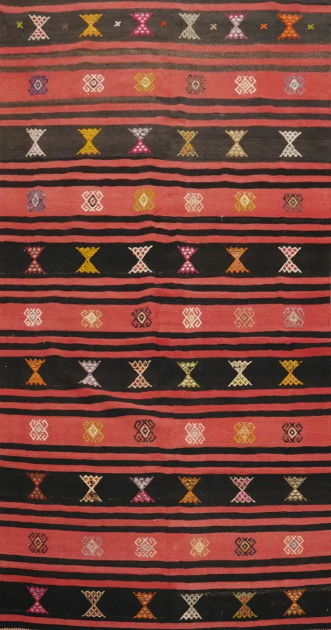 Vegetable Dye Kilim Turkish Area Rug 5x9