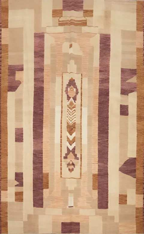 Vegetable Dye Wool Kilim Handwoven Area Rug 7x10
