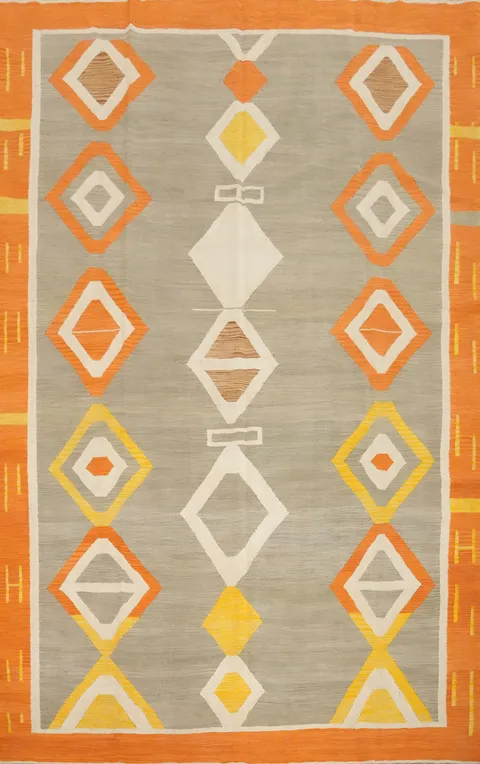 Vegetable Dye Kilim Handwoven Area Rug 9x12