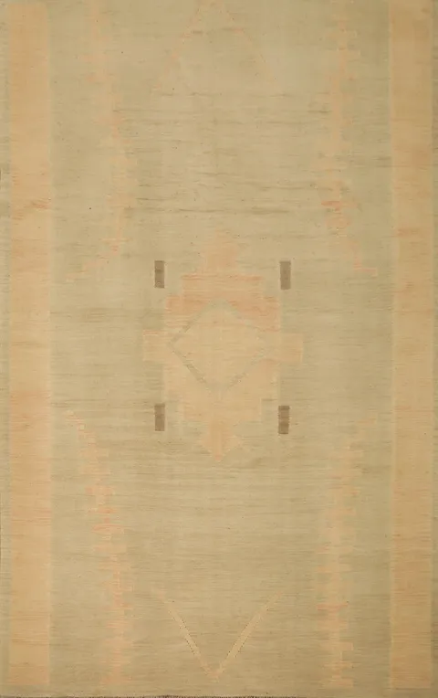 Vegetable Dye Geometric Kilim Flat Weave Area Rug 7x10