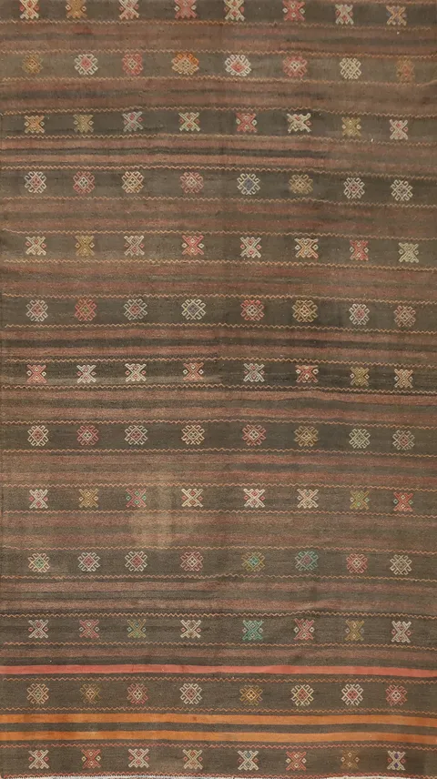 Vegetable Dye Kilim Turkish Area Rug 6x11