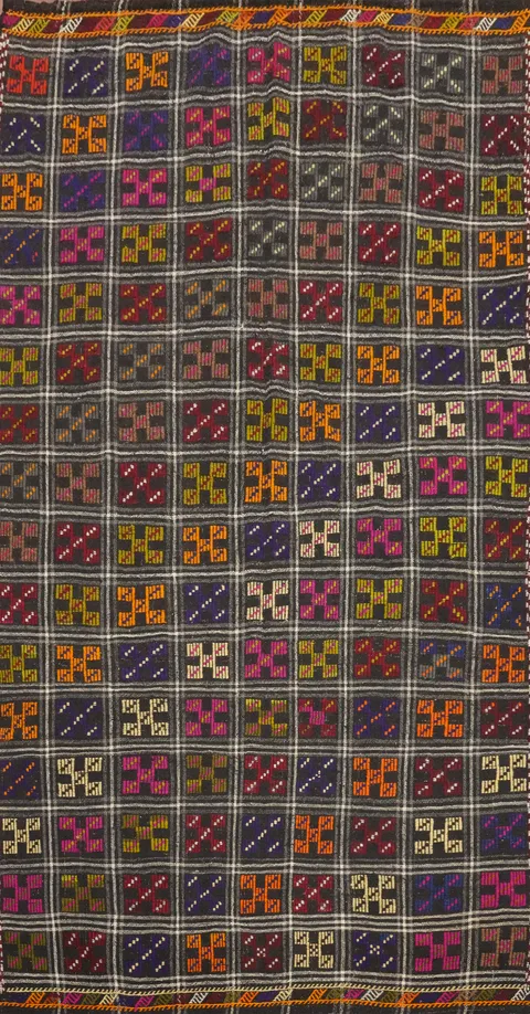 Vegetable Dye Kilim Geometric Area Rug 6x11