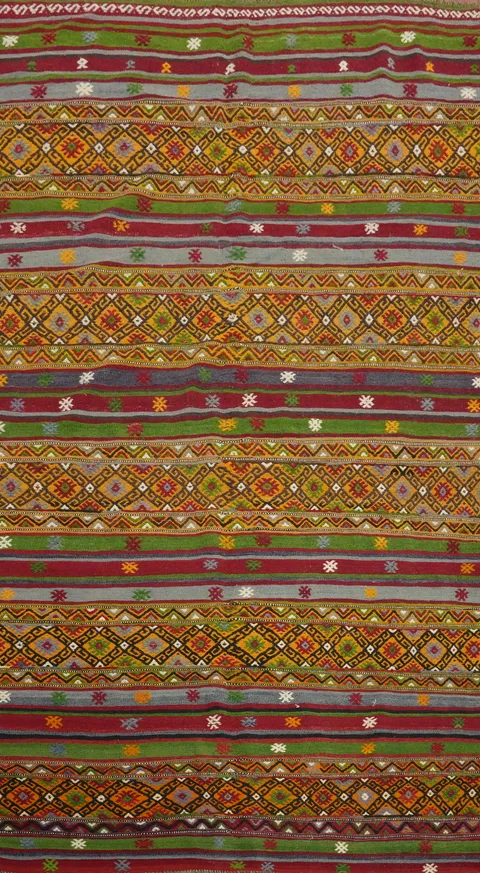 Vegetable Dye Kilim Turkish Area Rug 5x9