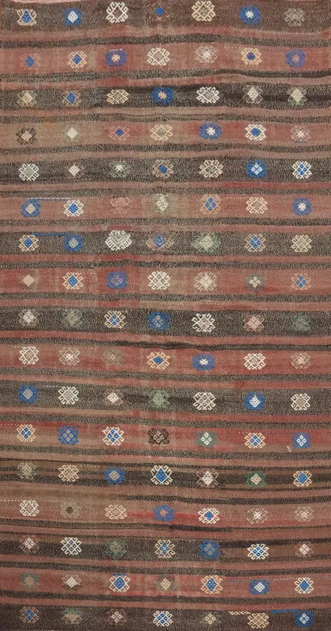 Vegetable Dye Kilim Turkish Area Rug 6x11