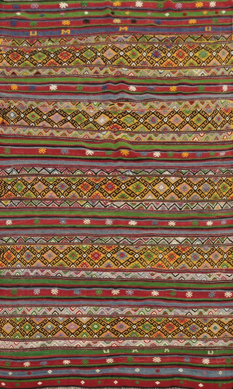 Vegetable Dye Kilim Turkish Area Rug 5x8