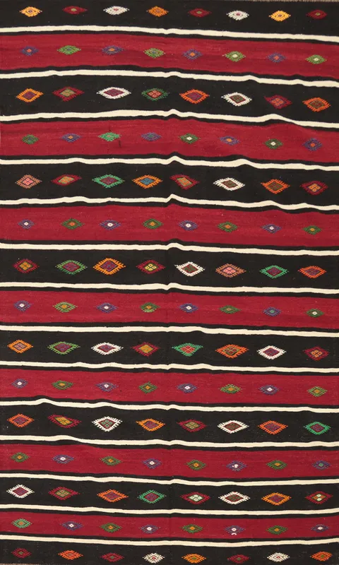 Vegetable Dye Kilim Turkish Area Rug 6x9