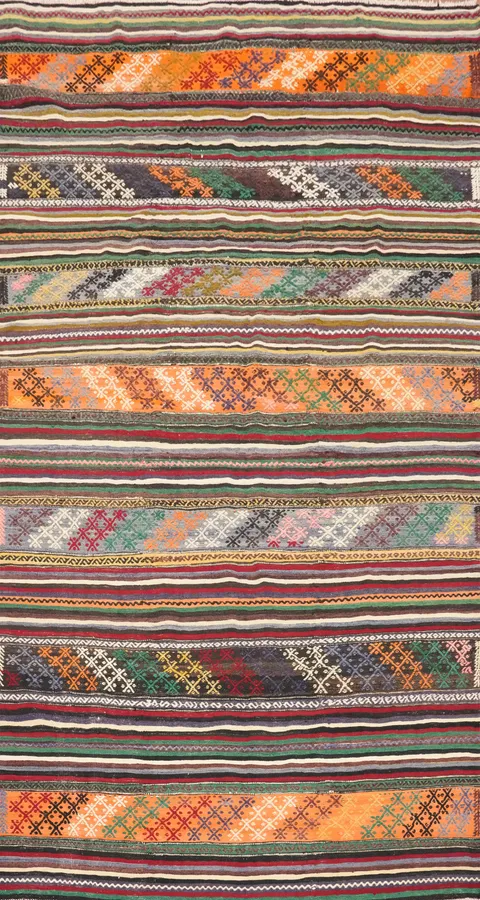 Vegetable Dye Kilim Turkish Area Rug 6x10