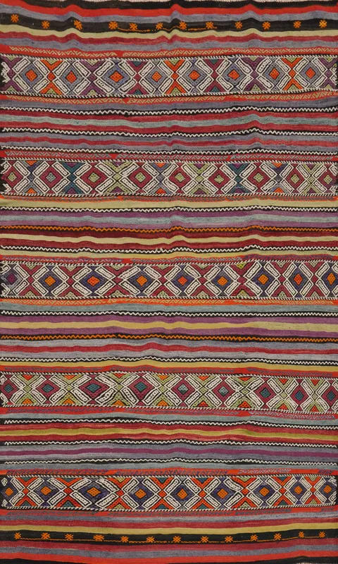 Vegetable Dye Kilim Turkish Area Rug 6x8