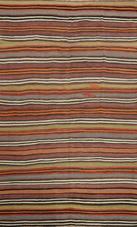 Flat Weave Kilim Vegetable Dye Area Rug 5x8