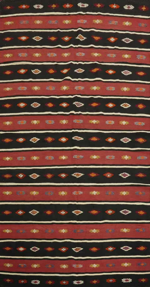 Vegetable Dye Kilim Turkish Area Rug 6x11
