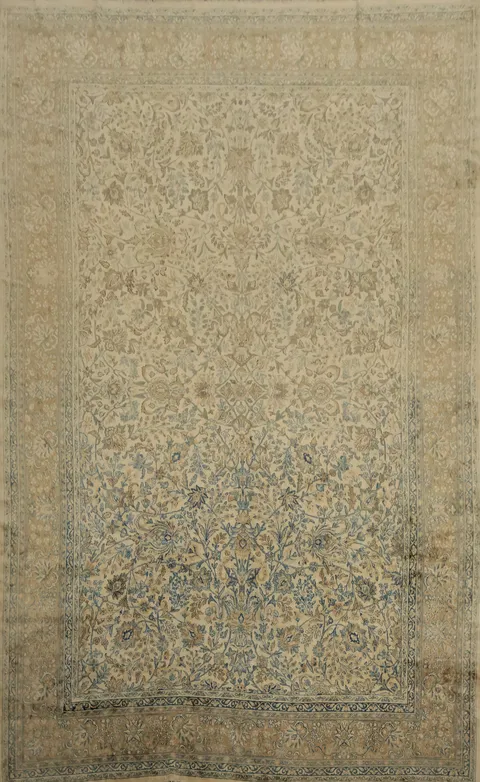 Antique Vegetable Dye Kerman Persian Large Rug 11x16