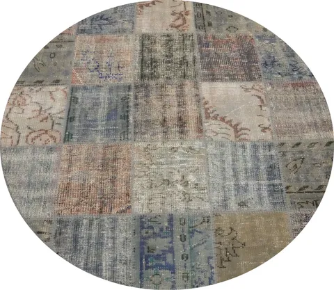 Chic and Eclectic Patchwork Round Area Rug 5x5 for Sophisticated Spaces