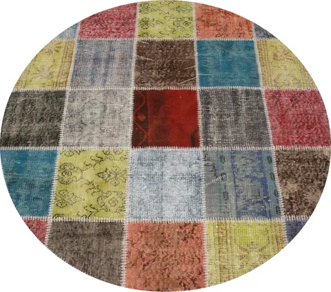 Colorful Patchwork Round Area Rug 5x5 to Revitalize Your Décor