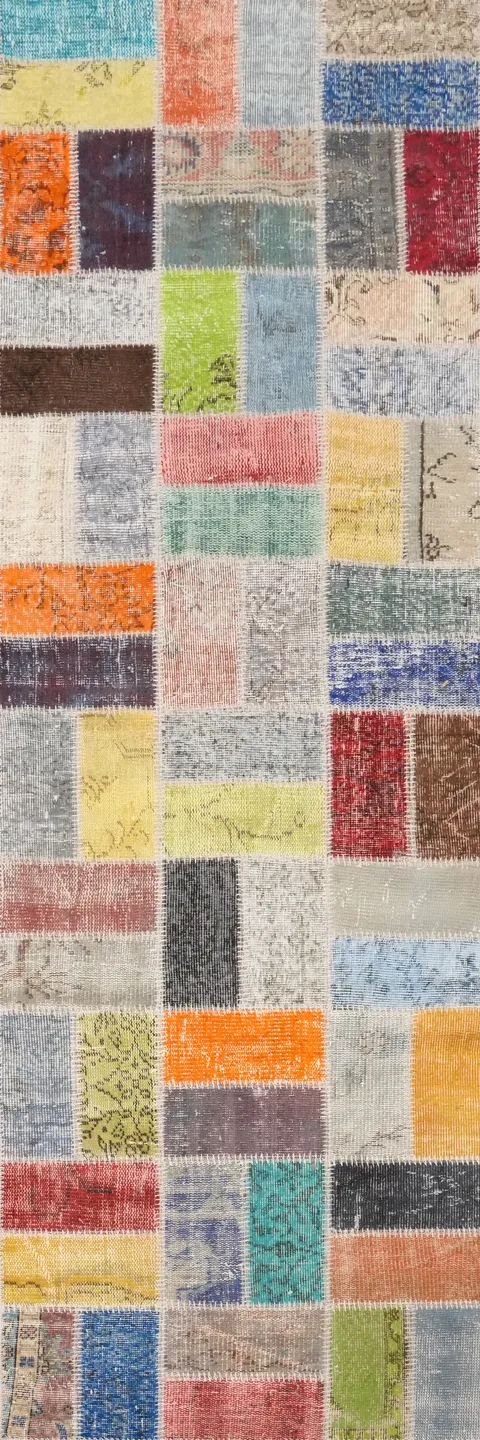 Colorful Patchwork Runner Rug 3x10 Perfect for a Bold Modern Style