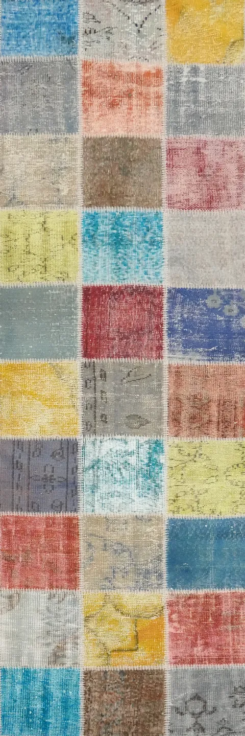 Brighten Up Your Space with this Colorful Patchwork Runner Rug 3x10