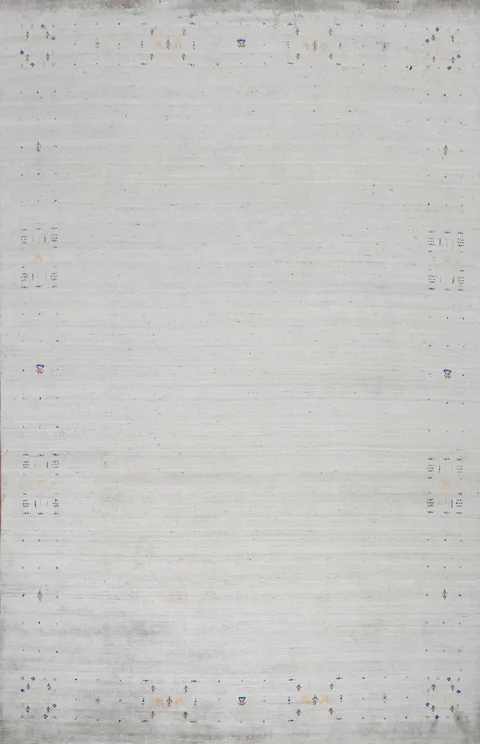 Minimalist Elegance Soft Gray Gabbeh Area Rug 9x12