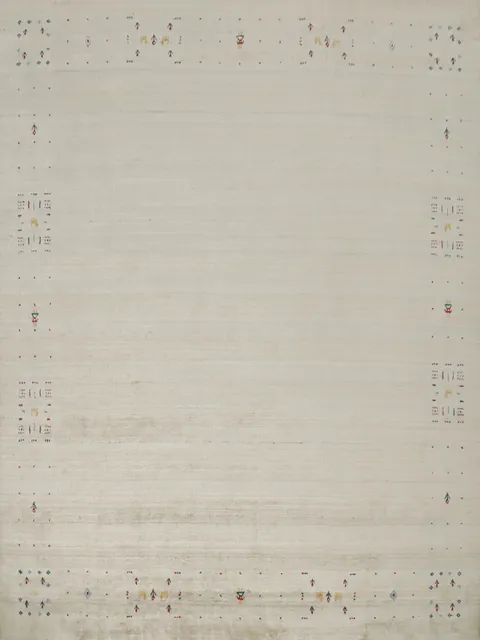 Elegant Square Gabbeh Area Rug 10x10 with Subtle Accent Details