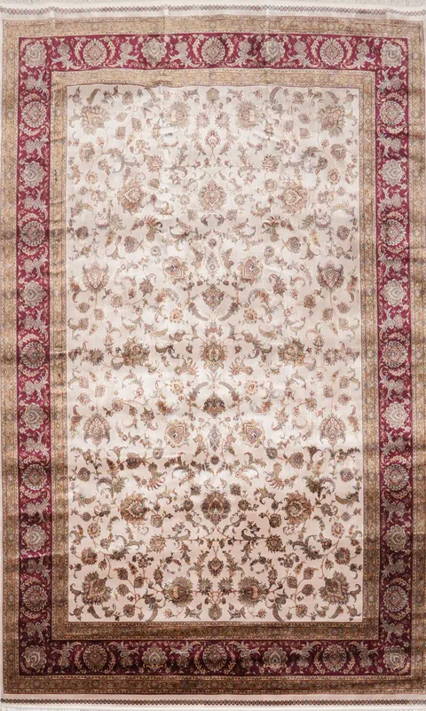 Traditional Floral Tabriz Turkish Area Rug 7x10