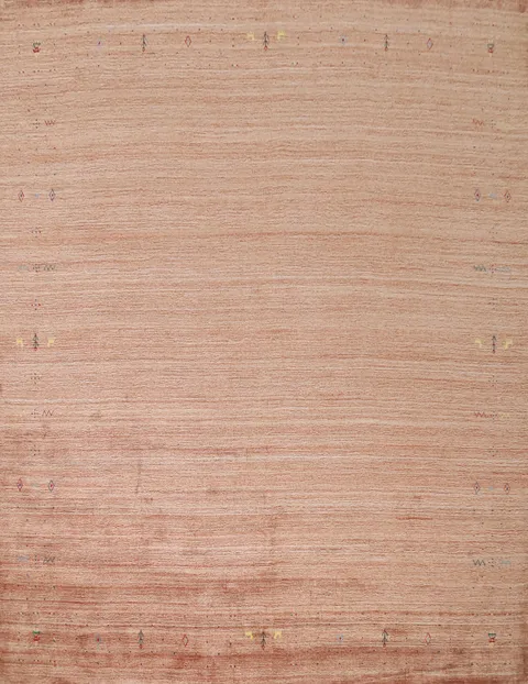 Natural Charm: Terracotta Gabbeh Square Area Rug 10x10
